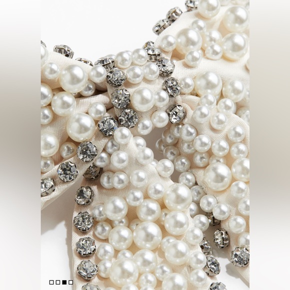 🔥 GORGEOUS H&M NWT Embellished Pearl Hair Bow Clip🔥 - Picture 12 of 14
